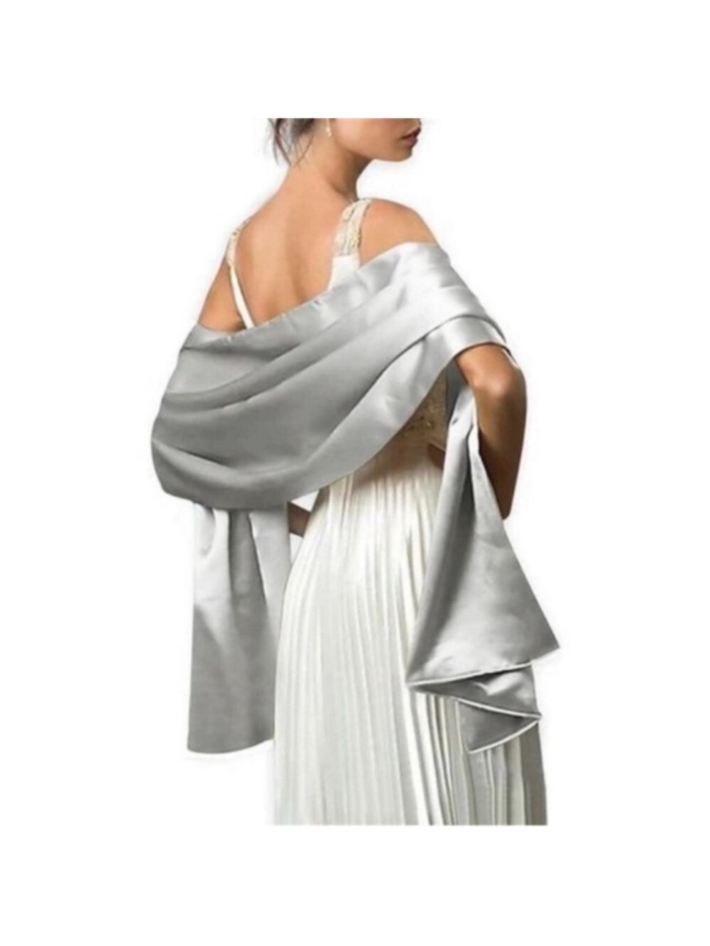 Women's Silver Shawl Wraps for Evening Dress Wedding Bridal Holiday Shawl Scarf